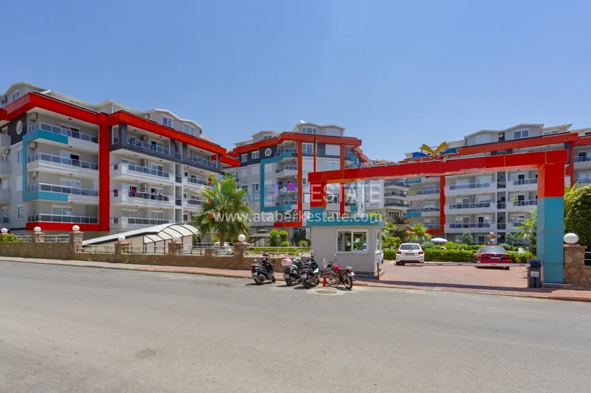 Квартира 1+1 меблированная с боковым видом на море, район Кестель – Алания 17