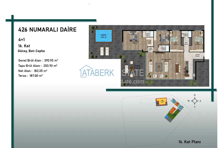 Купить дешево Новый проект комплекса сегмента премиум - единственный в своем роде главный «небоскреб» района Алтынташ, Анталия 7 