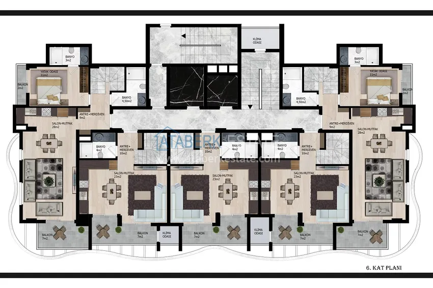 Купить дешево Современные квартиры и пентхаусы с видом на море в районе Авсаллар, Алания - рассрочка на 2 года 2