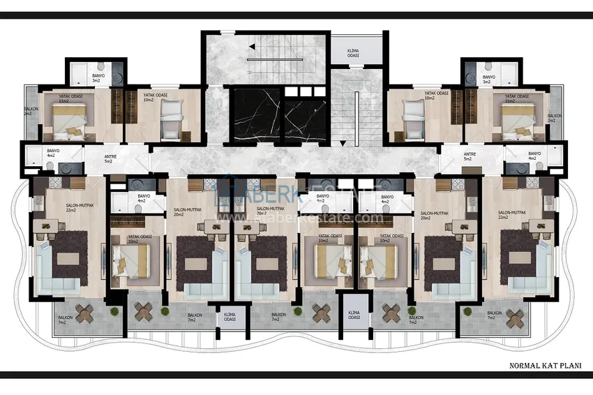 Купить дешево Современные квартиры и пентхаусы с видом на море в районе Авсаллар, Алания - рассрочка на 2 года 5