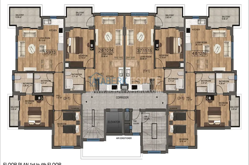 Купить дешево Квартиры от застройщика в рассрочку на этапе строительства - Алания, район Демирташ 1