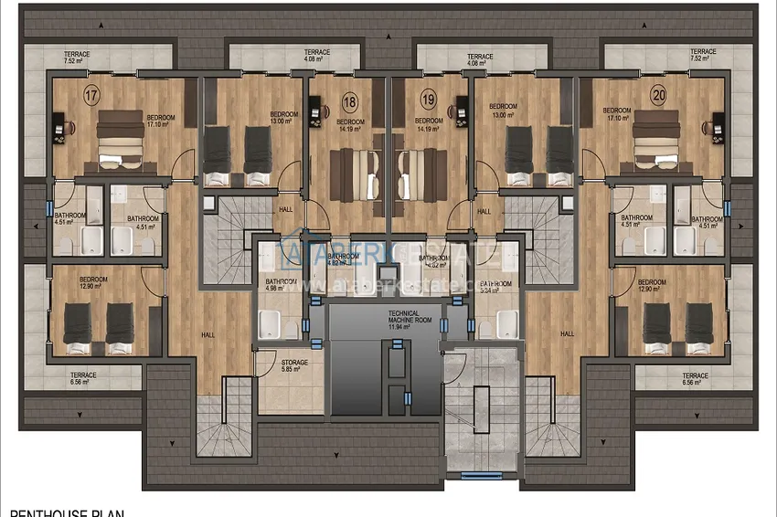 Купить дешево Квартиры от застройщика в рассрочку на этапе строительства - Алания, район Демирташ 3