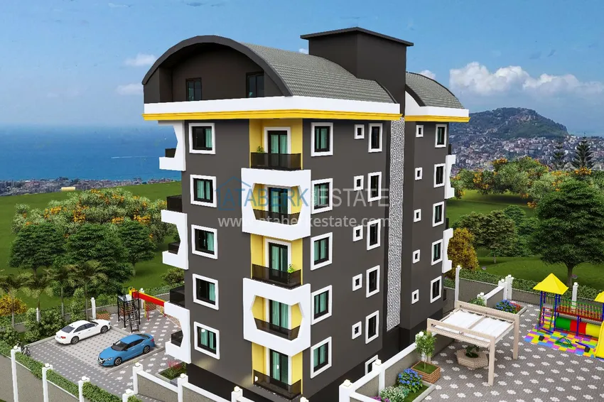 Уютный комплекс на этапе строительства в верхней части района Оба – Чиплаклы, Алания 4