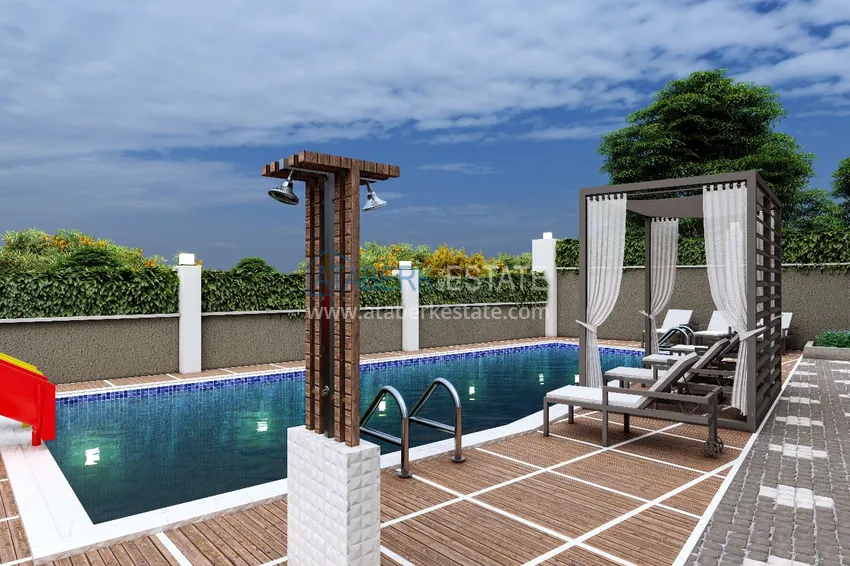 Уютный комплекс на этапе строительства в верхней части района Оба – Чиплаклы, Алания 8