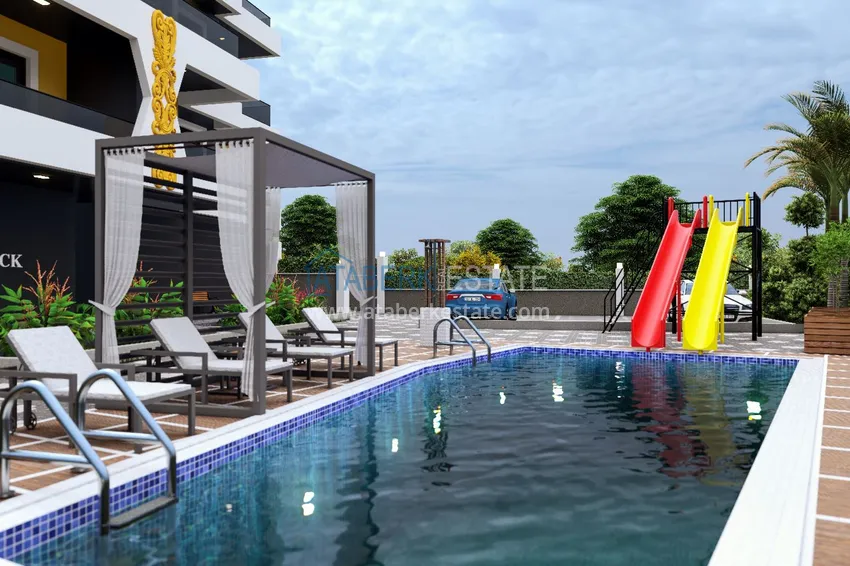 Уютный комплекс на этапе строительства в верхней части района Оба – Чиплаклы, Алания 9