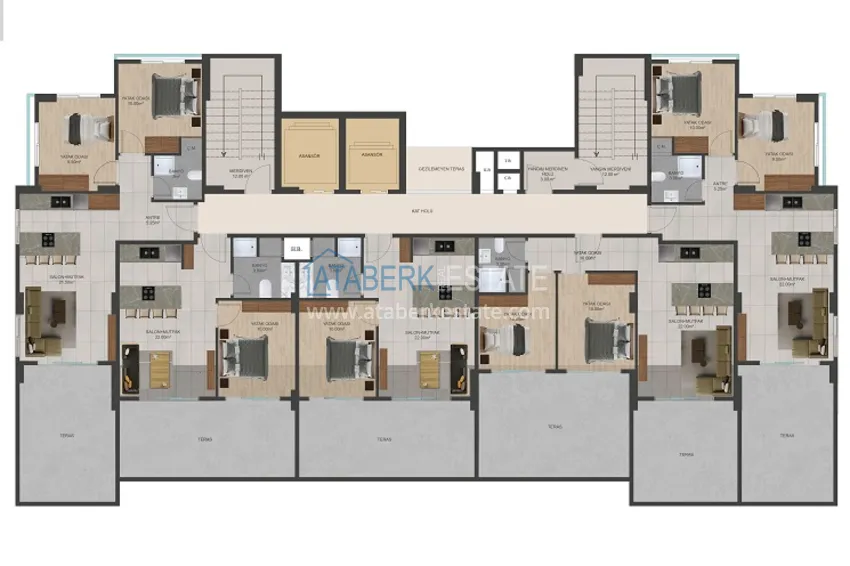 Купить дешево Квартиры в современном жилом комплексе на этапе строительства Мезитли – Мерсин 3 