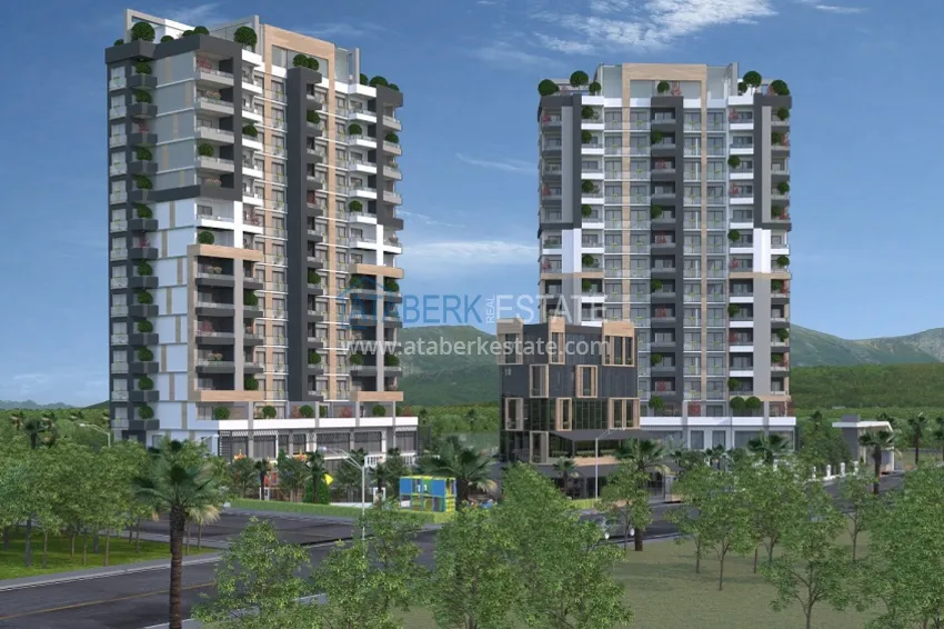 Квартиры в современном жилом комплексе на этапе строительства Мезитли – Мерсин 3 