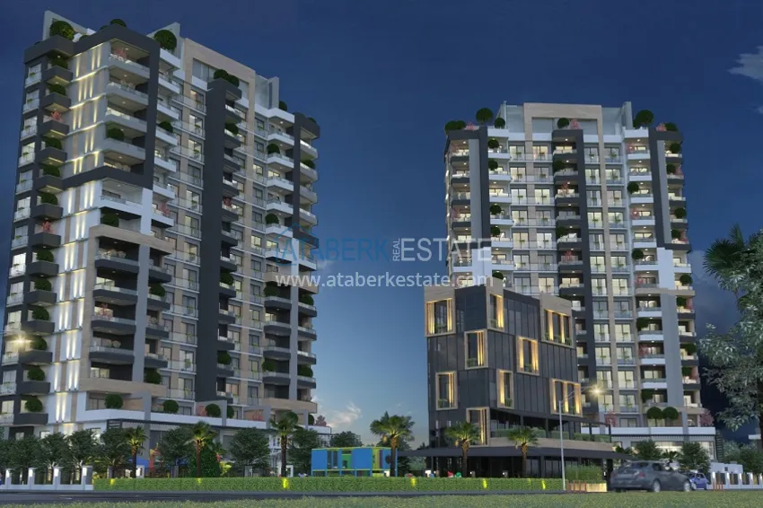 Квартиры в современном жилом комплексе на этапе строительства Мезитли – Мерсин 4 