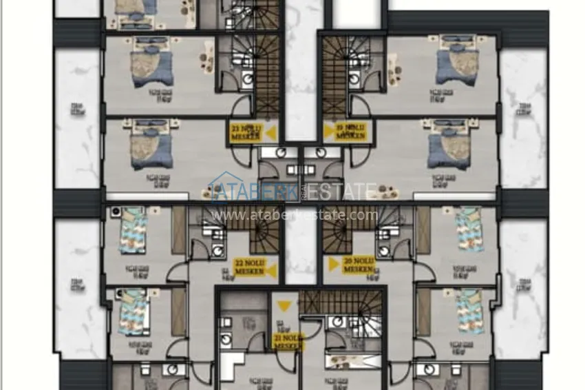 Купить дешево Квартиры от застройщика по самым низким стартовым ценам в районе Окурджалар, вторая линия от моря 2 