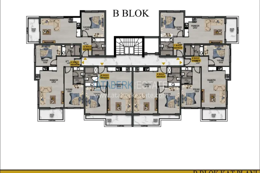 Купить дешево Квартиры от застройщика по самым низким стартовым ценам в районе Окурджалар, вторая линия от моря 8 