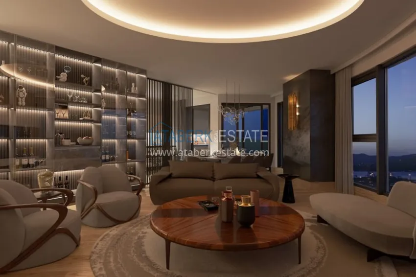 Приобрести Строящийся жилой комплекс сегмента премиум, квартиры с видом на море – Измир, Конак 10 