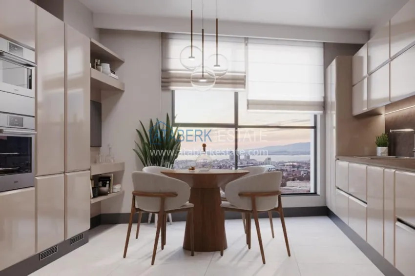 Приобрести Строящийся жилой комплекс сегмента премиум, квартиры с видом на море – Измир, Конак 17 