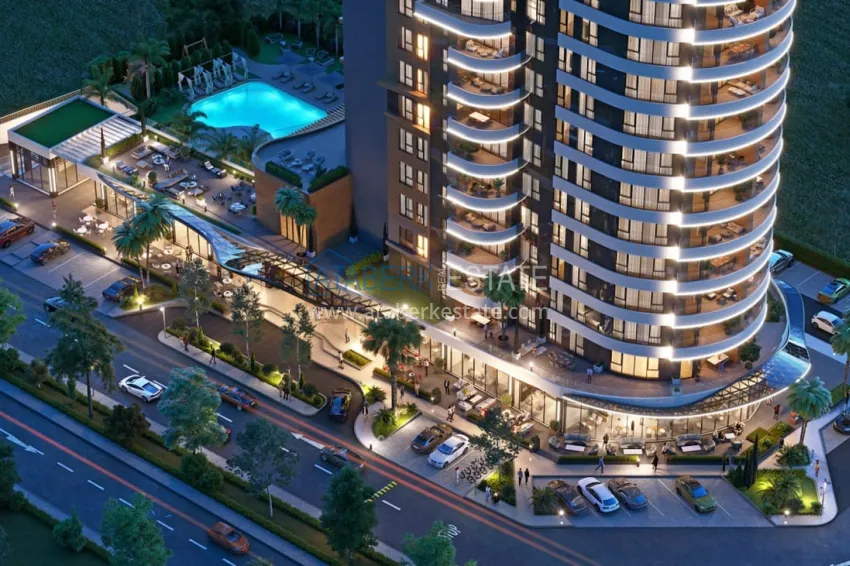 Строящийся жилой комплекс сегмента премиум, квартиры с видом на море – Измир, Конак 3 