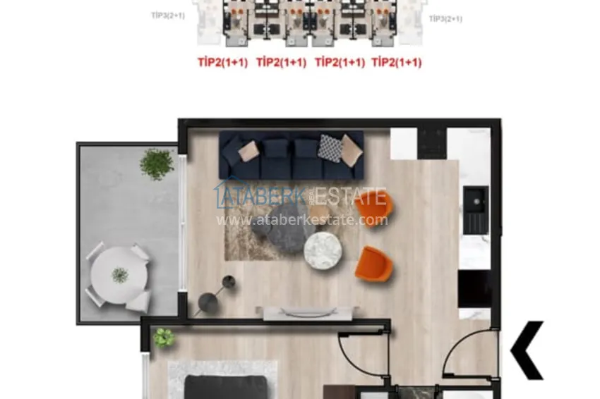 Купить дешево Двухкомнатная квартира с чистовой отделкой от собственника – новостройка, Авсаллар, Алания 2 