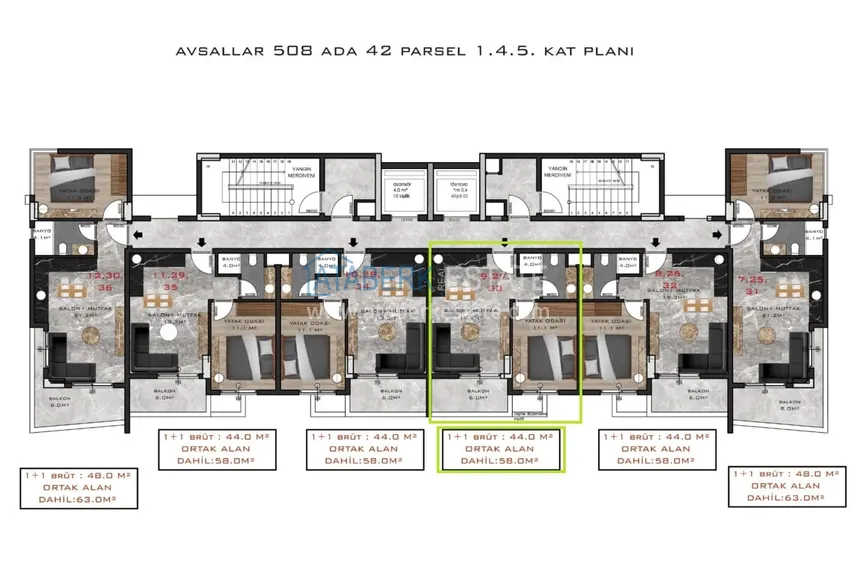 Купить дешево Двухкомнатная квартира от собственника в новом современном комплексе – район Авсаллар, Алания 1
