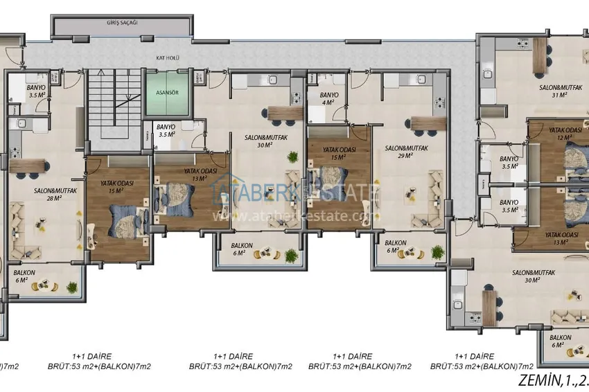 Купить дешево Меблированная двухкомнатная квартира от собственника в 500 метрах от моря – центр района Авсаллар  1 