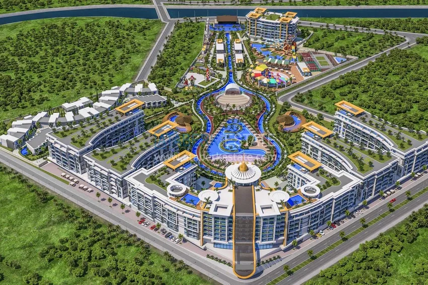 Двухкомнатная квартира 85 м2 в строящемся комплекс-отеле в Алании, район Тюрклер 2 