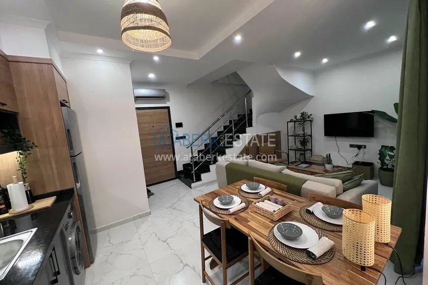 Приобрести Двухуровневый пентхаус «под ключ» с открытым видом на море и горы – новостройки Алании, район Махмутлар 3 