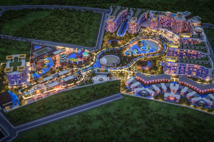 Двухкомнатная квартира 85 м2 в строящемся комплекс-отеле в Алании, район Тюрклер 4 