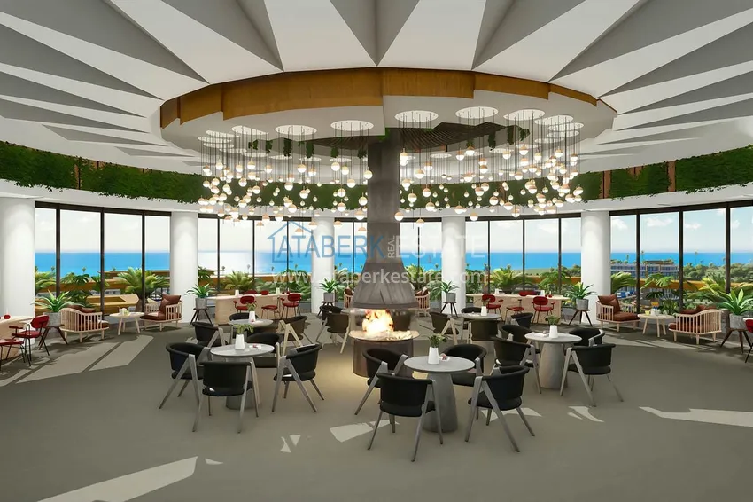 Двухкомнатная квартира 85 м2 в строящемся комплекс-отеле в Алании, район Тюрклер 7 