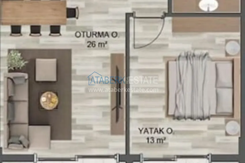 Купить дешево Квартира 1+1 с чистовой отделкой и видом на море район Арпачбахшиш-Мерсин 1 