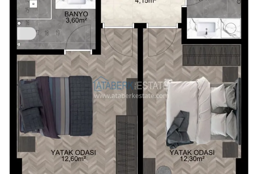 Купить дешево Видовой пентхаус-дуплекс в элитном жилом комплексе – Алания, район Махмутлар 4 