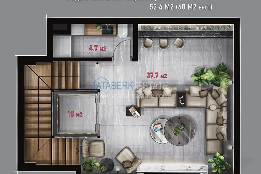 Купить дешево Новый проект роскошных вилл в Алании район Бекташ. Подходит для ВНЖ 4