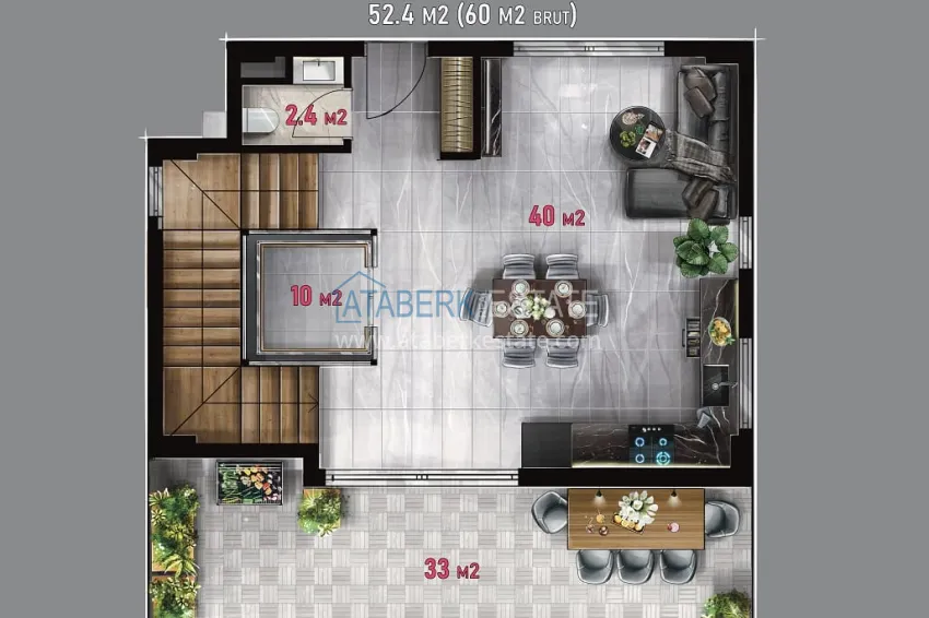 Купить дешево Новый проект роскошных вилл в Алании район Бекташ. Подходит для ВНЖ 1