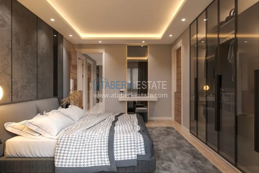 Приобрести Квартиры 1+1 в новом жилом комплексе на стадии строительства район Соли – Мерсин 6