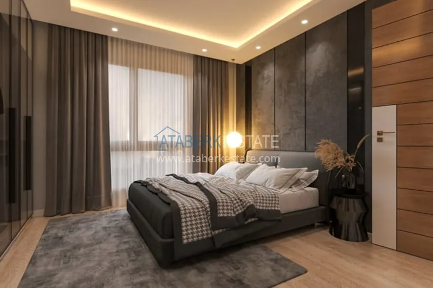 Приобрести Квартиры 1+1 в новом жилом комплексе на стадии строительства район Соли – Мерсин 7