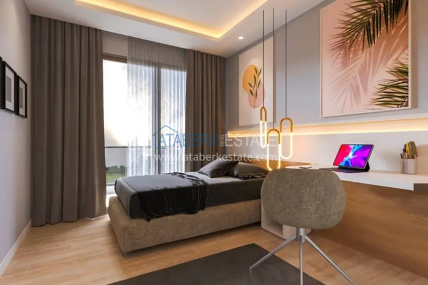 Приобрести Квартиры 1+1 в новом жилом комплексе на стадии строительства район Соли – Мерсин 8