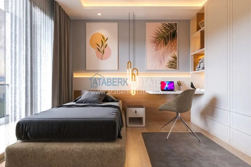 Приобрести Квартиры 1+1 в новом жилом комплексе на стадии строительства район Соли – Мерсин 9