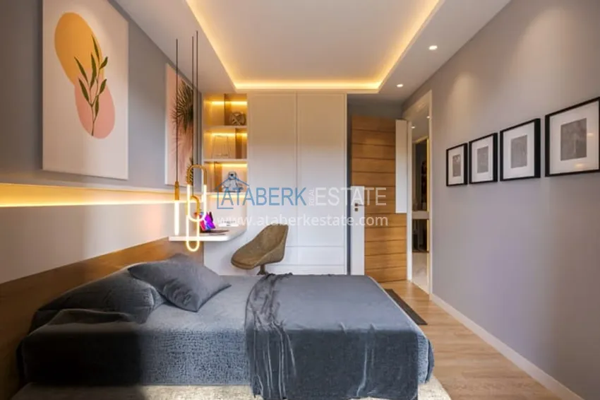 Приобрести Квартиры 1+1 в новом жилом комплексе на стадии строительства район Соли – Мерсин 10