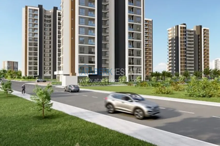 Квартиры 1+1 в новом жилом комплексе на стадии строительства район Соли – Мерсин 4