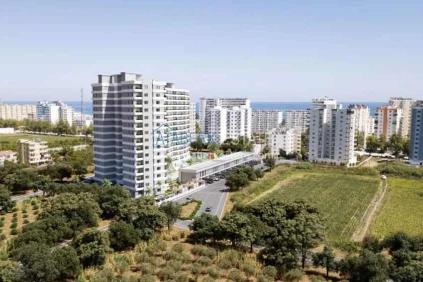 Квартира 1+1 меблированная в новом жилом комплексе в районе Арпачбахшиш-Мерсин 1 