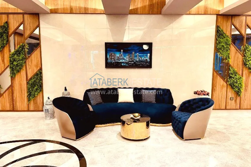 Двухкомнатная квартира 70 м2, с мебелью и видом на море в Алании, район Махмутлар 10 