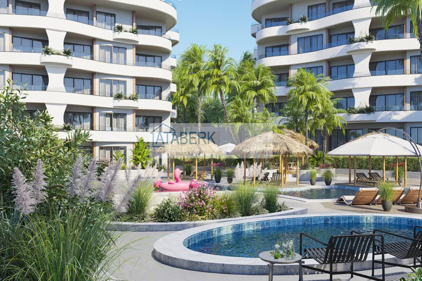 Престижный жилой комплекс на этапе строительства в районе Оба, Аланья 14