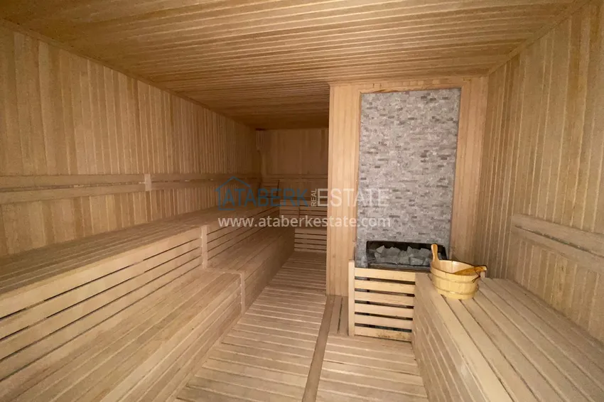 Квартира-студия с мебелью и боковым видом на море в Алании, район Каргыджак 17 