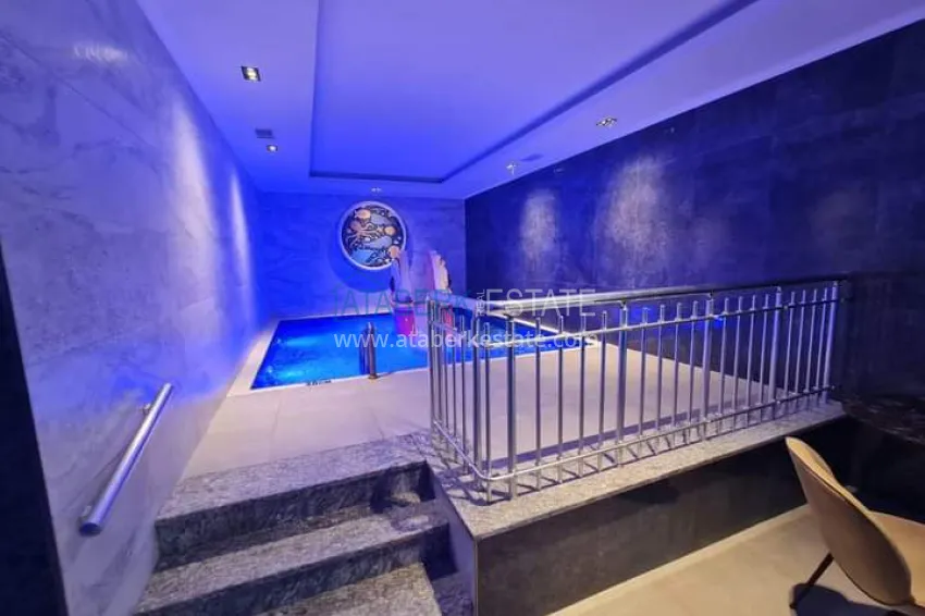 Двухкомнатная квартира 70 м2, с мебелью и видом на море в Алании, район Махмутлар 19 