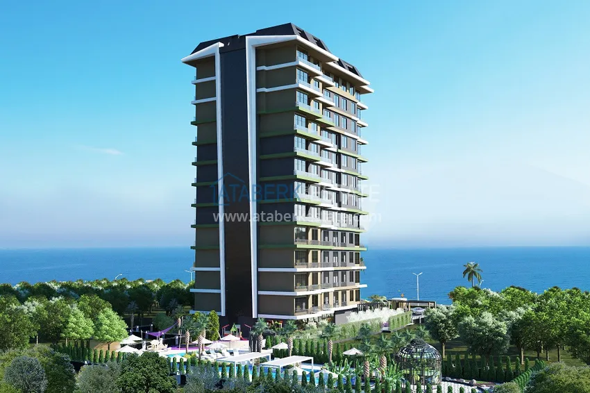 Квартиры премиум-класса с видом на море от застройщика на первой береговой в Махмутларе, Алания 1 