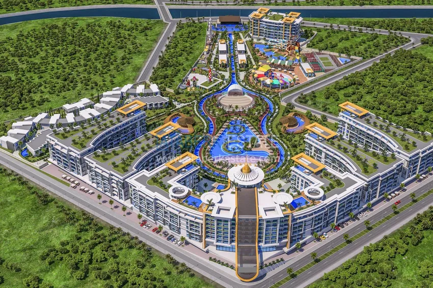 Современные апартаменты в роскошном комплексе с отельной инфраструктурой – Алания, район Тюрклер 2