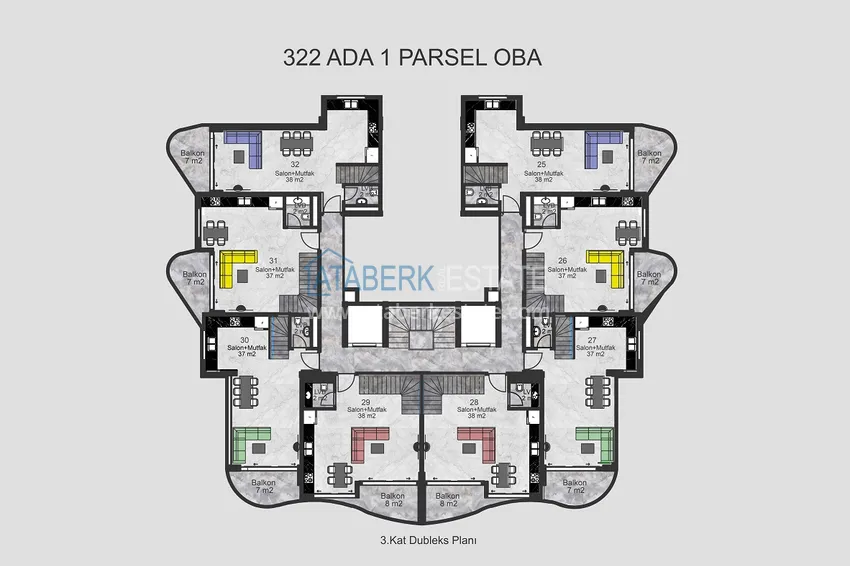 Купить дешево Престижный жилой комплекс на этапе строительства в районе Оба, Аланья 1