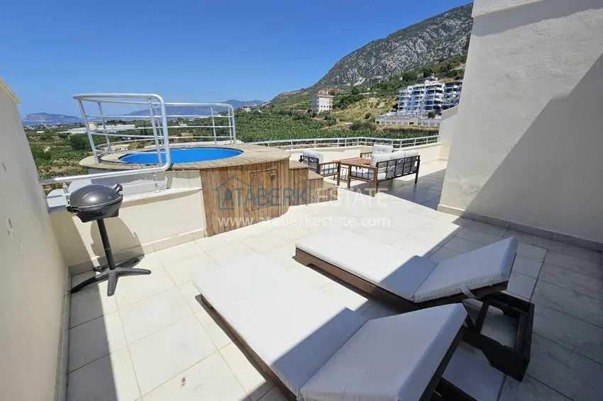 Приобрести Видовой дуплекс с мебелью и джакузи на балконе в Алании, район Махмутлар 36