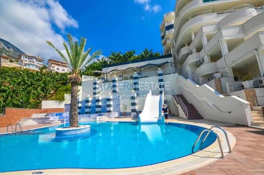 Видовой дуплекс с мебелью и джакузи на балконе в Алании, район Махмутлар 4