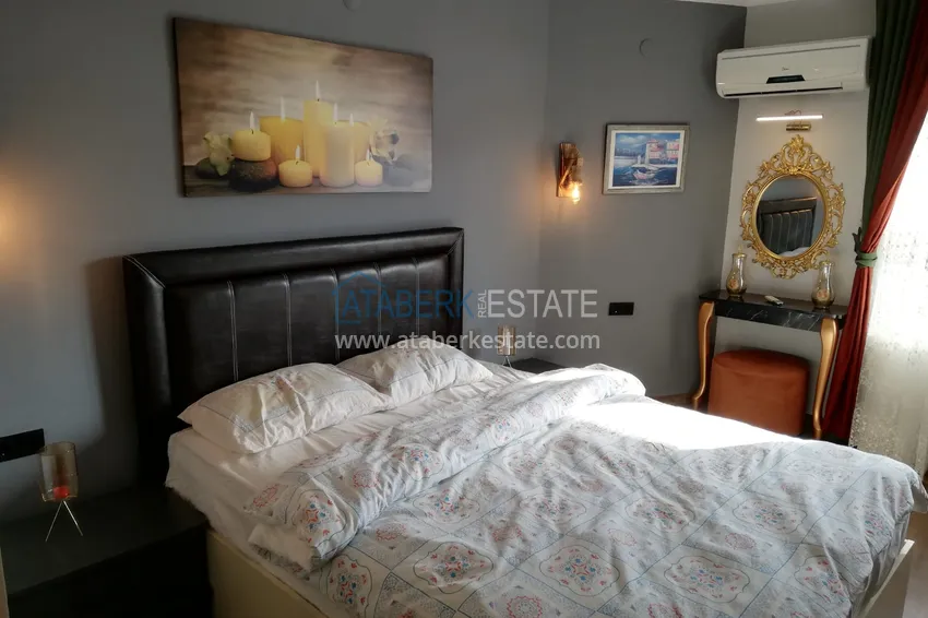 Приобрести Двухкомнатная квартира под ключ с видом на море в 250 метрах от пляжа - район Оба, Алания 5