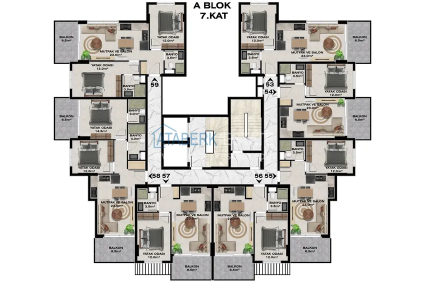 Купить дешево Квартиры от застройщика в районе Демирташ, Алания – многоквартирный жилой комплекс на этапе строительства  3 