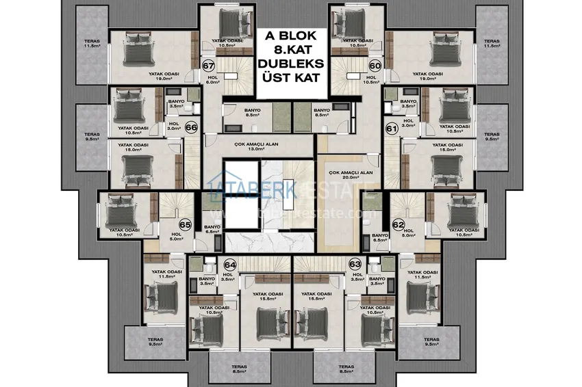 Купить дешево Квартиры от застройщика в районе Демирташ, Алания – многоквартирный жилой комплекс на этапе строительства  5 