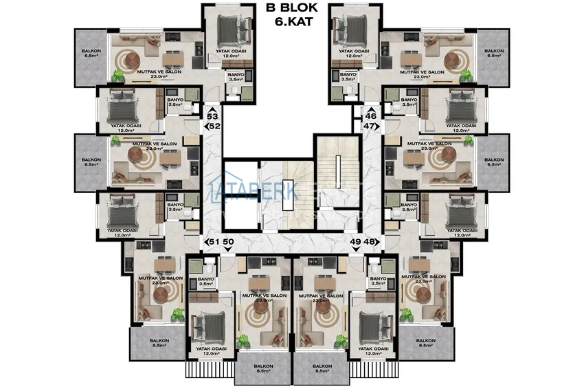 Купить дешево Квартиры от застройщика в районе Демирташ, Алания – многоквартирный жилой комплекс на этапе строительства  8 