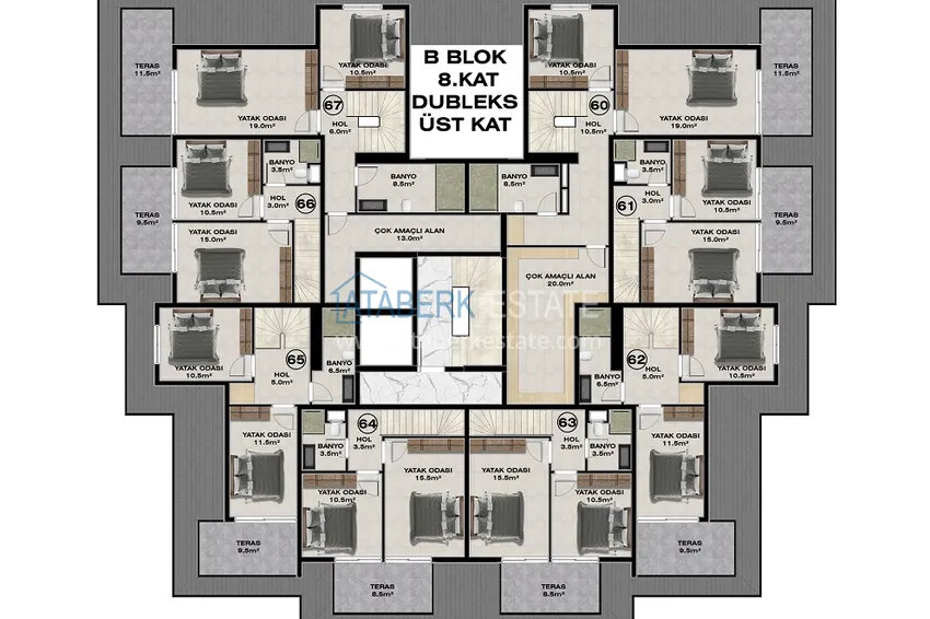 Купить дешево Квартиры от застройщика в районе Демирташ, Алания – многоквартирный жилой комплекс на этапе строительства  10 