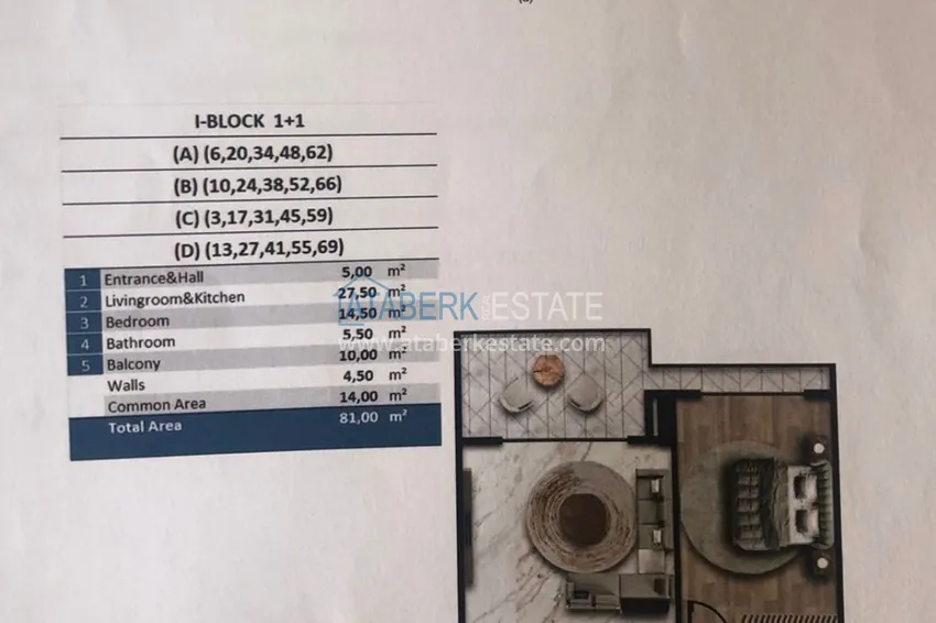 Купить дешево Двухкомнатная квартира 85 м2 в строящемся комплекс-отеле в Алании, район Тюрклер 1 